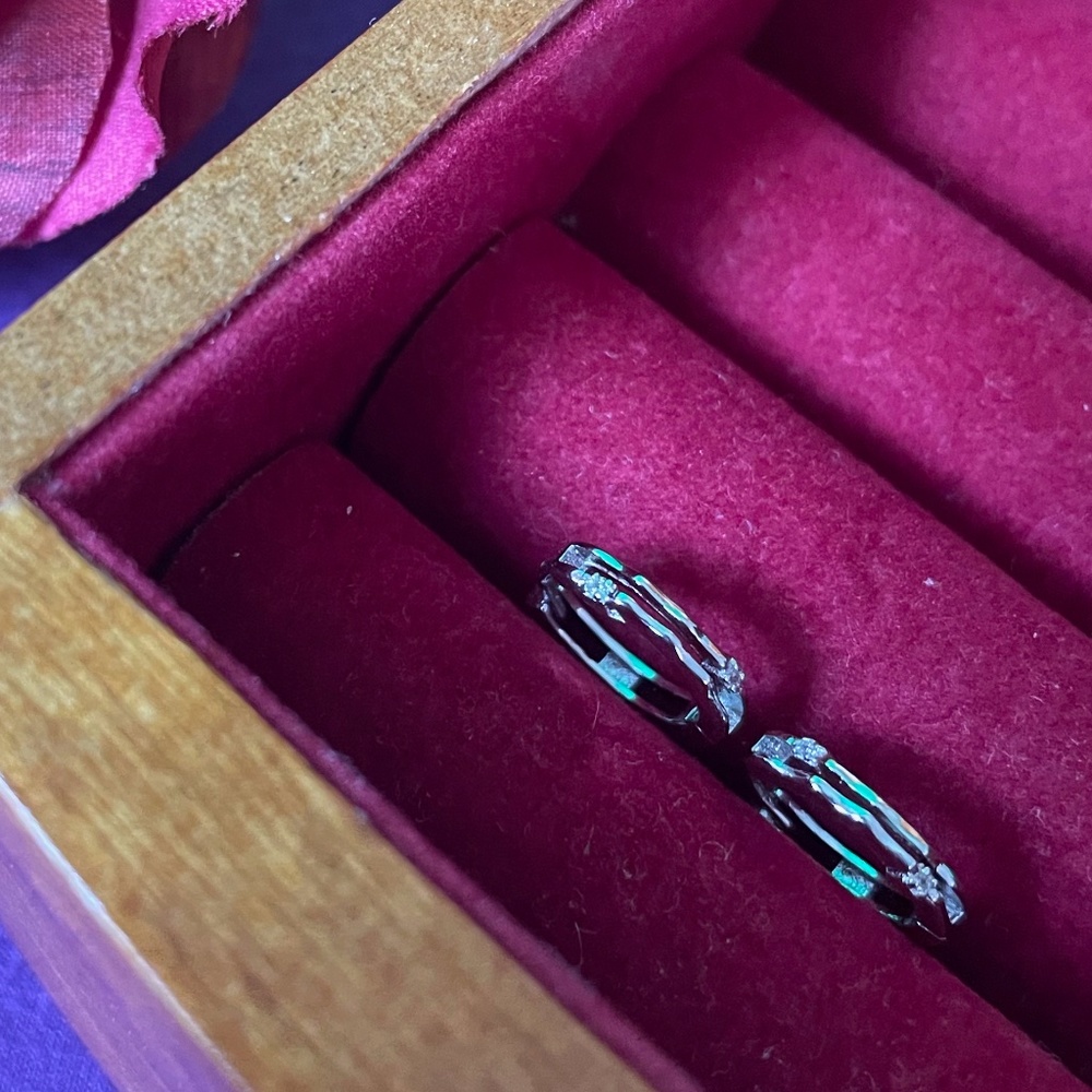 Brand New Geometric 925 Sterling Silver Hoop Ring for Girls or Women!